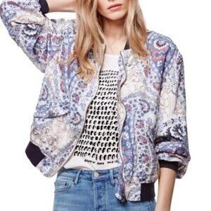 Free People Paisley Printed Bomber Jacket Size L